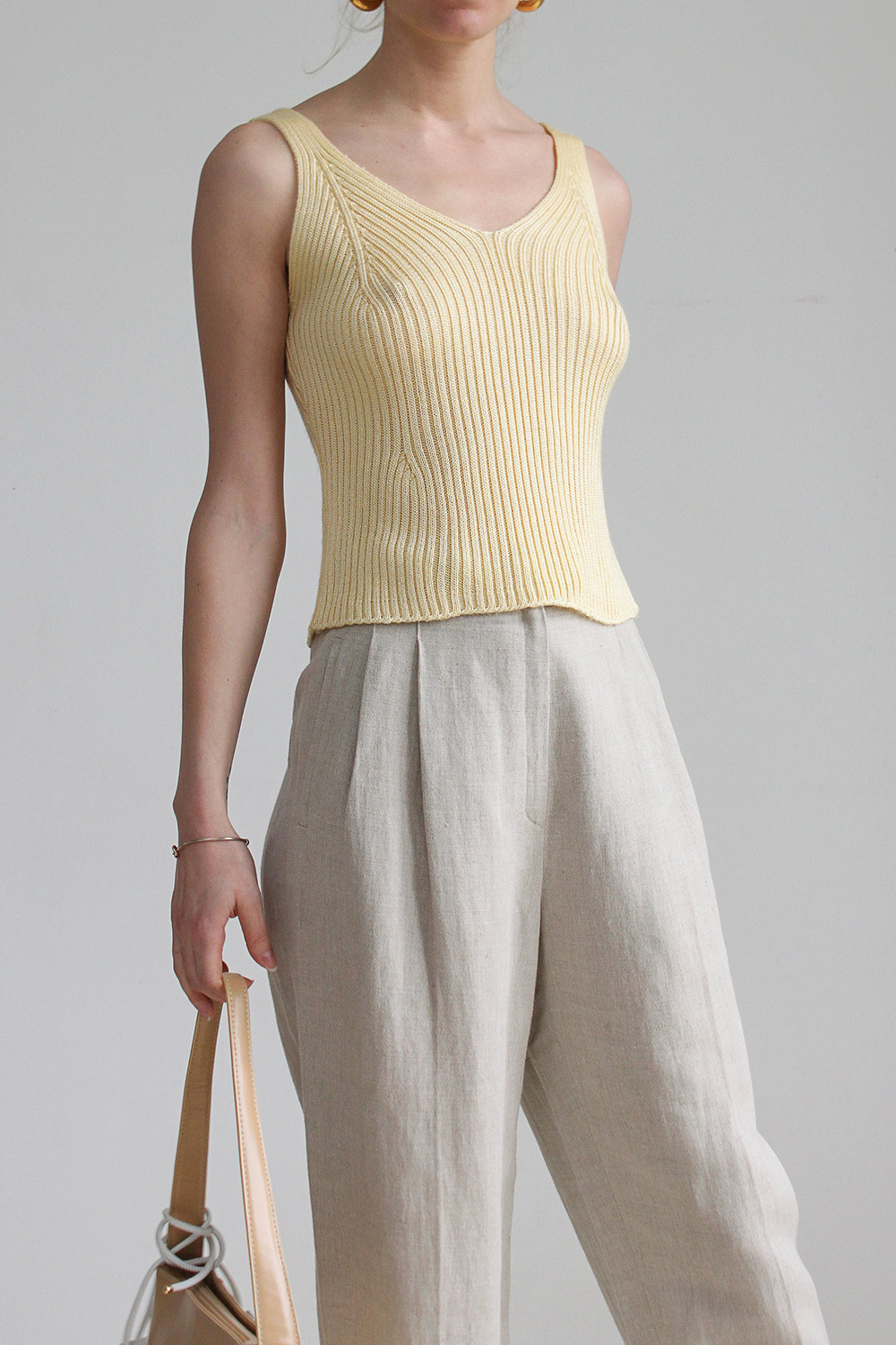 Pastel yellow knit jumper